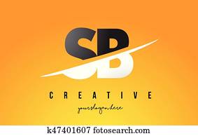 sb, s, b, letra, modernos, logotipo, desenho, com, fundo amarelo, e, Swoosh.