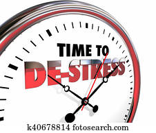 Time to De-Stress Clock Relax Enjoy Life 3d Illustration