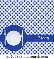 כחול, תפריט של מסעדה