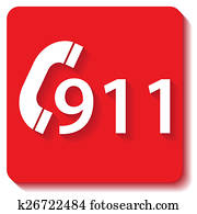 Clipart of Dialing 911 for Emergency d911 - Search Clip Art