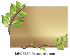 Card decorated with leaves