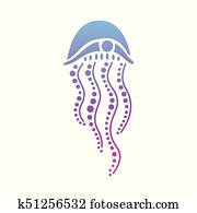Jellyfish abstract vector illustration on white background Jellyfish abstract vector illustration on white background