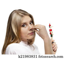 kvinde, hos, pinocchio