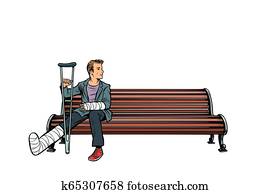 Broken Ankle Clipart | k7649372 | Fotosearch