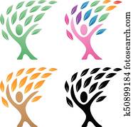 Person tree logo vector illustration Person tree logo vector illustration