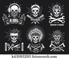 satz, von, brutal, skulls.