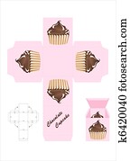 Chocolate cupcake gift box