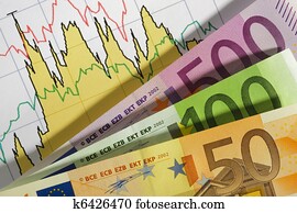 dinheiro euro, e, mapa financeiro
