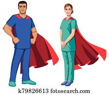 Nurse Superheroes on White Nurse Superheroes on White