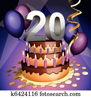 Twentieth anniversary cake