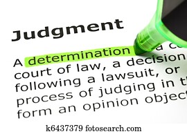 'Determination' highlighted, under 'Judgment'