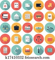 Finance and market flat icons set Finance and market flat icons set