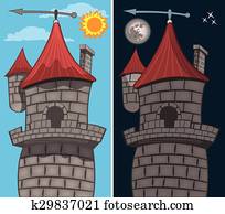 gotische, hofburg, -, teilausschnitt