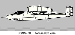 Heinkel He.162 SALAMANDER. Outline vector drawing Heinkel He.162 SALAMANDER. Outline vector drawing