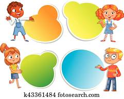 Stock Bild Junge Klein Klug Kind In Brille Ausstellung Leer