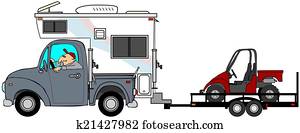 Truck & camper towing a UTV Truck & camper towing a UTV