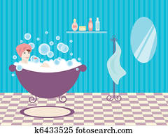 Woman in the bath. 