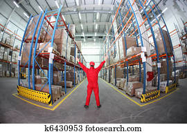 worker in storehouse