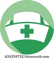 ápoló, sapka, lakás, ikon