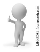3d, pequeño, gente, -, positivo, postura