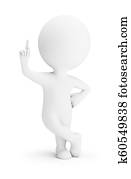 3d small people - forefinger up 3d small people - forefinger up