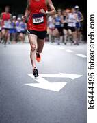 Marathon runners - blurred motion Marathon runners - blurred motion