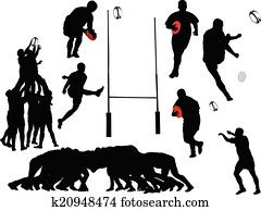 rugby player collection - vector rugby player collection - vector