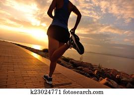 Runner athlete running at seaside. Runner athlete running at seaside.