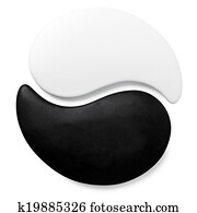 symbol Yin-Yang of stone texture, the sign of the two elements is isolated on white background symbol Yin-Yang of stone texture, the sign of the two elements is isolated on white background