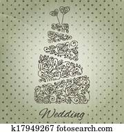 Vector wedding cake Vector wedding cake