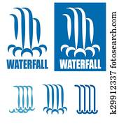 waterfalls logo set waterfalls logo set