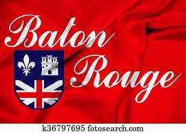 bandeira acenando, de, rouge batuta, louisiana