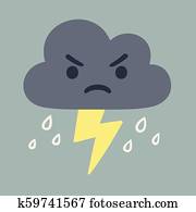Cartoon storm cloud Cartoon storm cloud