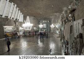 Chamber in Salt Mine in Wieliczka, Poland