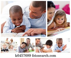 Collage of parents educating children at home Collage of parents educating children at home