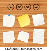 Mustache and Glasses icons. Hipster symbols.