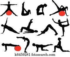 pilates, silhuetas