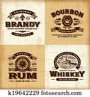 Vintage alcohol labels set Vintage alcohol labels set