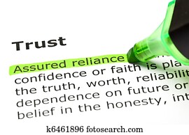 'assured, reliance', highlighted,, מתחת, 'trust'