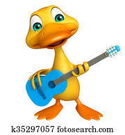 Duck cartoon character with guitar Duck cartoon character with guitar