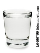 Glass of water on white background