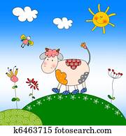 Illustration for children - Cow Illustration for children - Cow