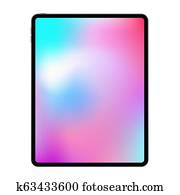 New version of realistic frameless premium tablet mock up in trendy thin frame design. New version of realistic frameless premium tablet mock up in trendy thin frame design.