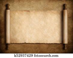 scroll parchment over old paper background 3d illustration scroll parchment over old paper background 3d illustration