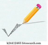 בדוק, עפרון