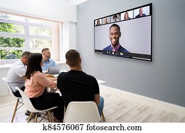 ועידה של וידאו, פגישה של עסק, התקשר