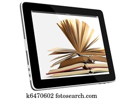 Books on iPad 3D concept