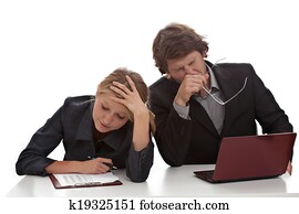 Bored and tired businesspeople