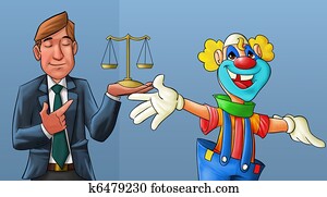 clown, und, rechtsanwalt