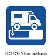 Dumping station for recreational vehicle symbol Dumping station for recreational vehicle symbol